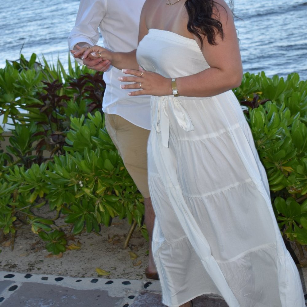 White maxi dress
